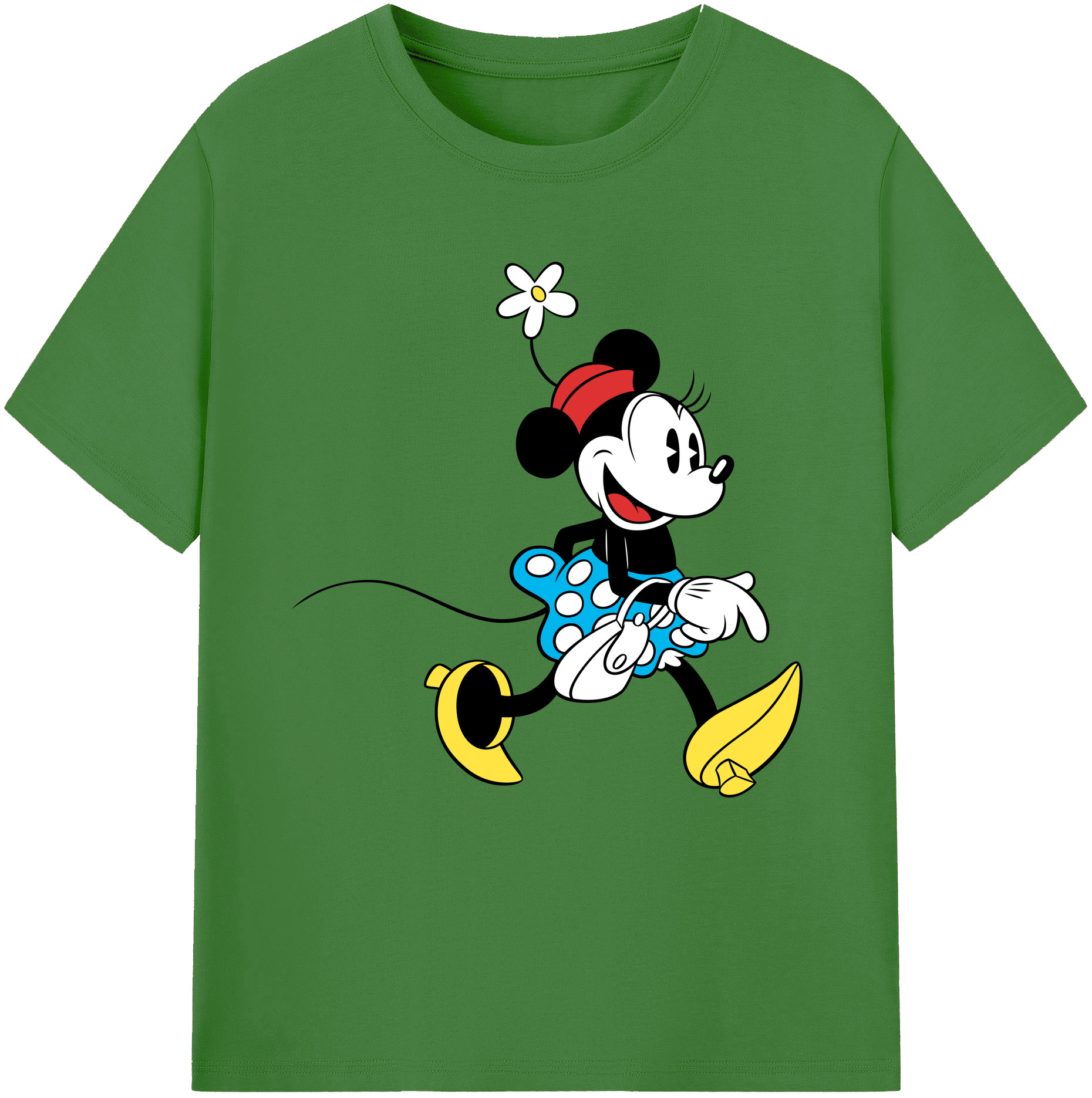（画像用） ミッキーマウス Mickey Mouse レディースカジュアルプリントTシャツ（綿100％）